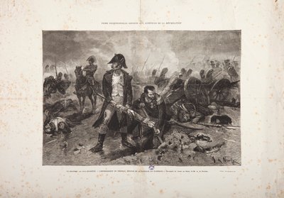 The Burial of the flag, episode of the Battle of Waterloo, engraved by Jules Claretie by Alphonse Marie de Neuville